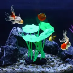 Unique Bargains Aquarium Simulation Coral Lotus Silicone Fluorescent Fish Tank Decor