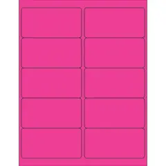 Box Partners Rectangle Laser Labels 4" x 2" Fluorescent Pink 1000/Case LL178PK