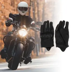 Unique Bargains Motorcycle Full Finger Gloves with Hole Black 1 Pair