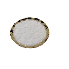 Classic Touch Set of 2 White Porcelain Chargers with Gold Edge