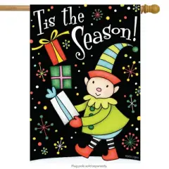 Briarwood Lane House Flag 40x28 For Outdoor Tis the Season! Christmas House Flag Flag For Christmas House Flag