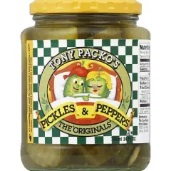 Tony Packos Original Pickles and Peppers - Case of 6/24 oz