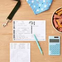 100 Pack Pet Grooming Card, Customer Information Cards Client Contact Profile Extender Pet Info Record Cards for Pet Dog Cat Groomers, 8 x 5 inches