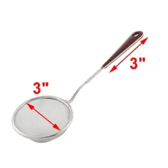Unique Bargains Household Kitchen Plastic Handle Metal Fine Mesh Wire Oil Strainer 3'' Dia
