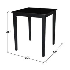 Solid Wood Top Table with Shaker Legs - International Concepts