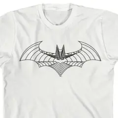 Batman Bat Symbol Line Art White T-Shirt Toddler Boy to Youth Boy
