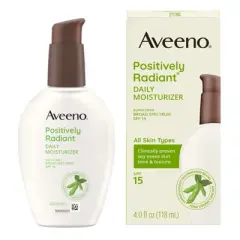 Aveeno Positively Radiant Daily Face Moisturizer with Soy - SPF 15 - 4 fl oz