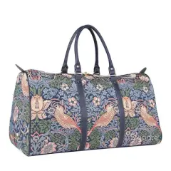 Signare USA William Morris Strawberry Thief Blue Big Holdall/Duffel Bag