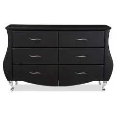 Enzo Modern and Contemporary Faux Leather 6 Drawer Dresser - Baxton Studio