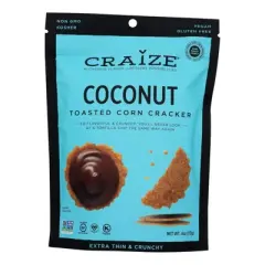 Craize Coconut Toasted Corn Crackers - Case of 6/4 oz