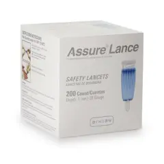 Assure Low Flow Safety Lancet 28 Gauge Needle 1.0 mm Depth 1 Box(s), 200 /Box