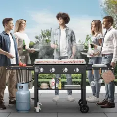 SKOYON 4-Burner Gas Grill  36000 BTU Propane Griddle with Side Board