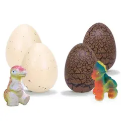 Class Collections Surprise Growing Dragon and Dinosaur Hatch Egg Kids Novelty Toy - Pack of 4, Brown