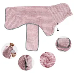 Unique Bargains Absorbent Dog Bathrobe Medium Pink 1 Pc