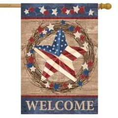 Briarwood Lane Americana Barnstar Patriotic House Flag Welcome Primitive 28" x 40"