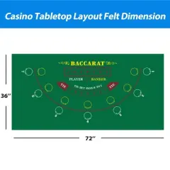GSE 36" x 72" Double-Sided Casino Layout Felt, Las Vegas Style Tabletop Mat for Parties, Home Entertainment, Poker Game Night