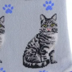 Novelty Socks 14.0" Silver Tabby Happy Tails Socks Cats Premium Quality E & S Pet  -  Socks