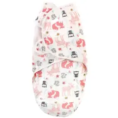 Hudson Baby Infant Girl Quilted Cotton Swaddle Wrap 3pk, Girl Forest, 0-3 Months