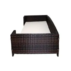 Iconic Pet Beds for Dogs and Cats - Rattan Rectangular Sofa - Brown