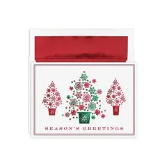 Great Papers! Holiday Greeting Cards Snowflake Tree Trio 7.875" x 5.625" 16 Cards/16 Foil-Lined
