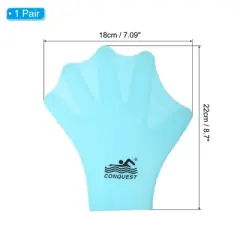 Unique Bargains Silicone Aquatic Training Resistance Full Finger Swim Gloves 1 Pair