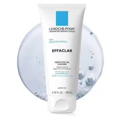 La Roche Posay Effaclar Acne Face Cleanser, Medicated Gel Face Cleanser with Salicylic Acid for Acne Prone Skin - Unscented - 6.76 fl oz