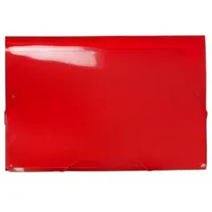 JAM Paper 10" x 15" 13 Pocket Plastic Expanding File Folder - Legal Size - Red: Accordion File Organizer, Stationery