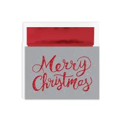 JAM Paper Christmas Cards & Matching Envelopes Set Merry Christmas Sparkle 16/Pack (526868300)