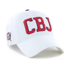 NHL Columbus Blue Jackets Adult White Clique Hat: Cotton Adjustable Baseball Cap