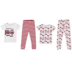 Chick Pea Baby Girl Toddler and Infant Pajama Long and Short Sleeve Matching combos 4 PC Set