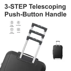 Syemin Luggage 3-Piece Luggage Set-20", 24", And 28" Suitcases with Silent Spinner Wheels Suitcase Sets Carry on Luggage, Black, 21.06"*11.81"*30.31"