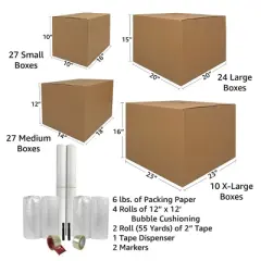 UBMOVE 7 Room Basic Moving Kit with 88 Moving Boxes, & Moving Supplies