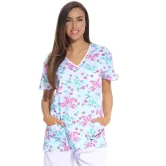 Just Love Womens Scrub Tops - V-Neck Nursing Scrubs with 2 Pockets