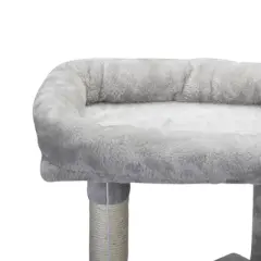 Sevobal Pet Tower, Double Layer Cat Tree Tower with Scratching Posts and Caves, Multi-Level Activity Center for Indoor Cats, Gray, 15.7"*15.7"*31.4"