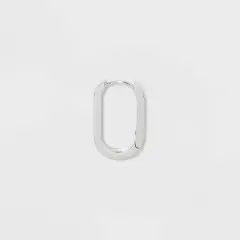 Silver Plated Oval Hinged Endless Hoop Earrings - A New Day&trade; Silver