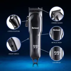 Barbasol LCD Display Rechargeable Cordless Hair Clipper 6 Guide Combs Battery Hair Trimmer - 10ct