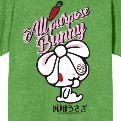 All Purpose Bunny Smiley Character With Pink Text Crew Neck Short Sleeve Green Heather Women's T-shirt