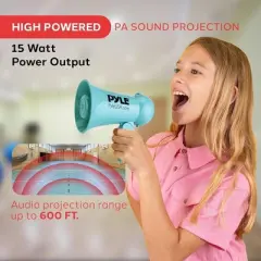 Pyle Compact Megaphone with Built-In Microphone - 15 Watts - PMP15