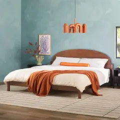 Saracina Home King Boho Arched Headboard Solid Pine Bed