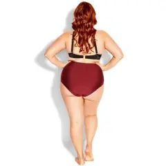 Women's Plus Size Azores Bikini Brief - merlot | CITY CHIC