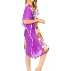 HAPPY BAY Women's Beachwear Swimsuit Coverups for Women Summer Swim Beach Cover Ups for Swimwear Women Bathing Suit Tunic Dress 2X-3X Purple Butterfly
