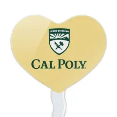 Cal Poly Primary Logo Heart Love Cupcake Picks Toppers Decoration Set of 6