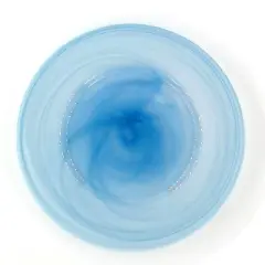 Slickblue 13" Handmade Glass Charger Plate with Marbleized Alabaster Swirl - Aqua