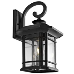 Cendra Outdoor Wall Lantern - PLT4011 - Clear/Black - Safavieh