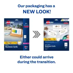 Avery Clean Edge Printable Business Cards with Sure Feed Technology, 2" x 3.5", White, 200 Blank Cards for Laser Printers (5871)