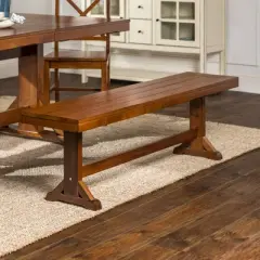 60" Trestle Leg Wood Dining Kitchen Bench - Saracina Home