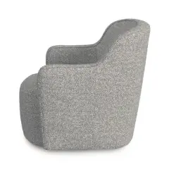 HomePop Upholstered Swivel Accent Chair White/Gray Boucle