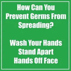 Flipside Products Prevent Germ Spreading Low Tac Wall Stickers, Green, 11", Pack of 5