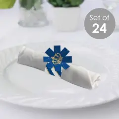 Big Dot of Happiness Royal Prince Charming - Baby Shower or Birthday Party Paper Napkin Holder - Napkin Rings - Set of 24