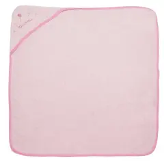 Everyday Kids Hooded Bath Towel for Girls &ndash; 3D Pink Princess with Crown, Soft Terry Cloth, Absorbent, Baby Girl Bath Time Essential